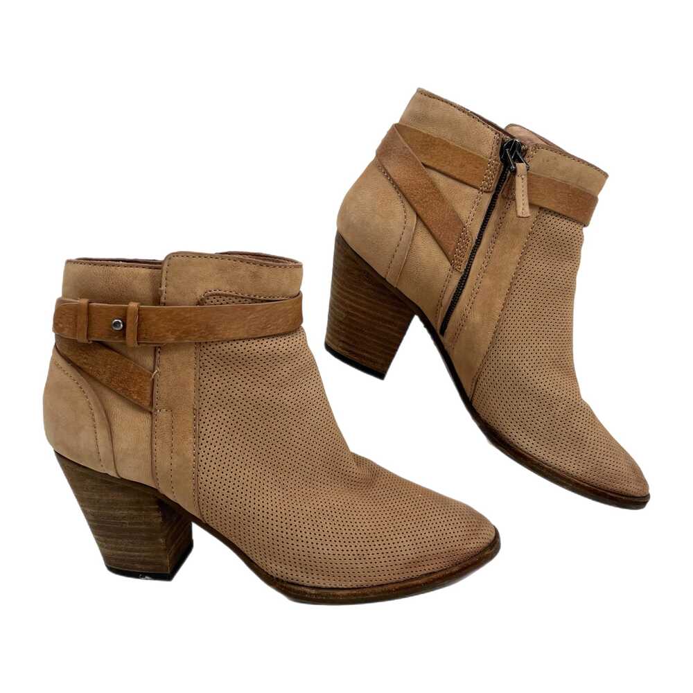 Dolce Vita Tan Leather Zip-Up Heeled Boots | Size 10